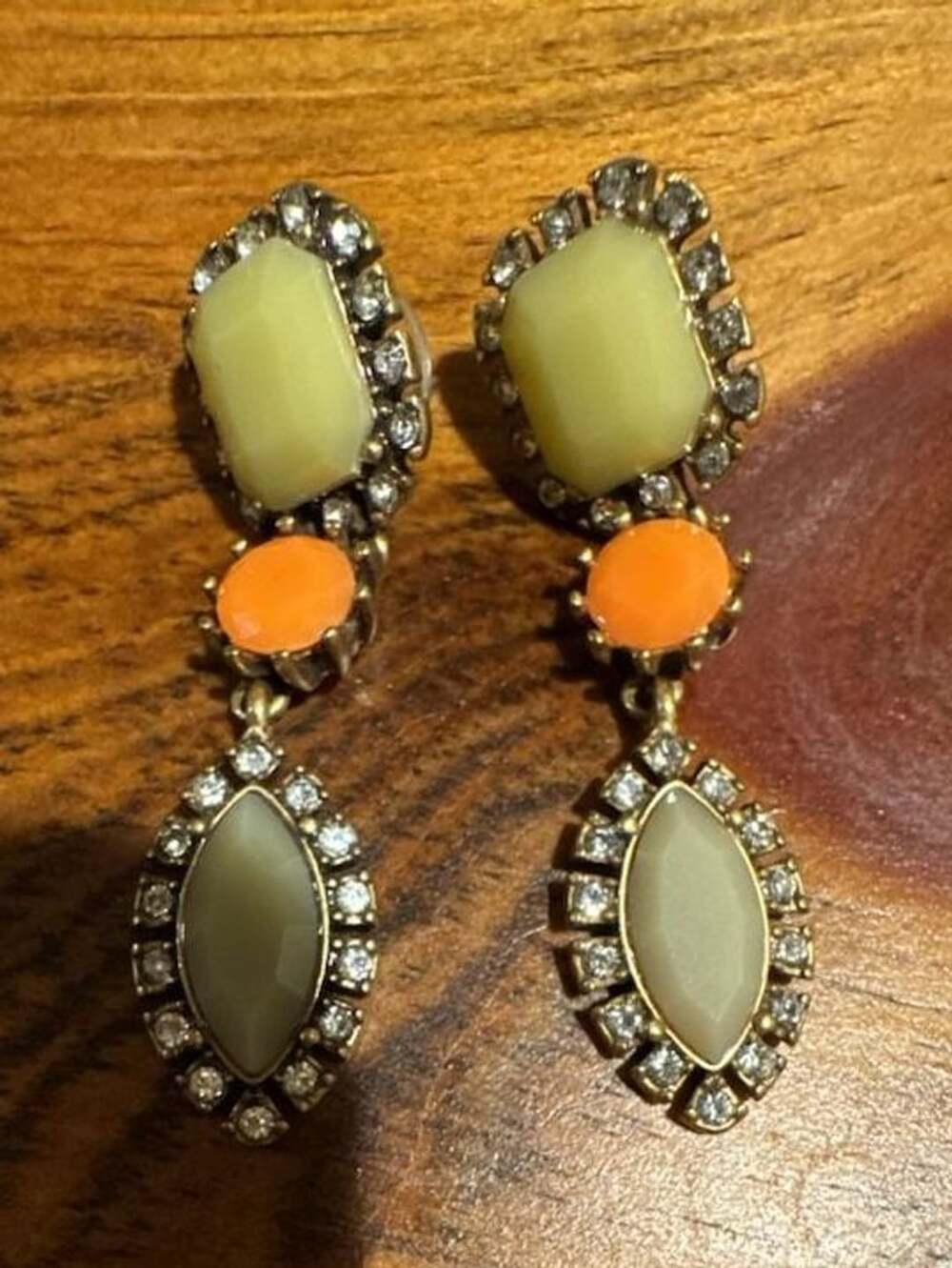 J.Crew Multi-Stone Rhinestone Dangle Drop Earrings